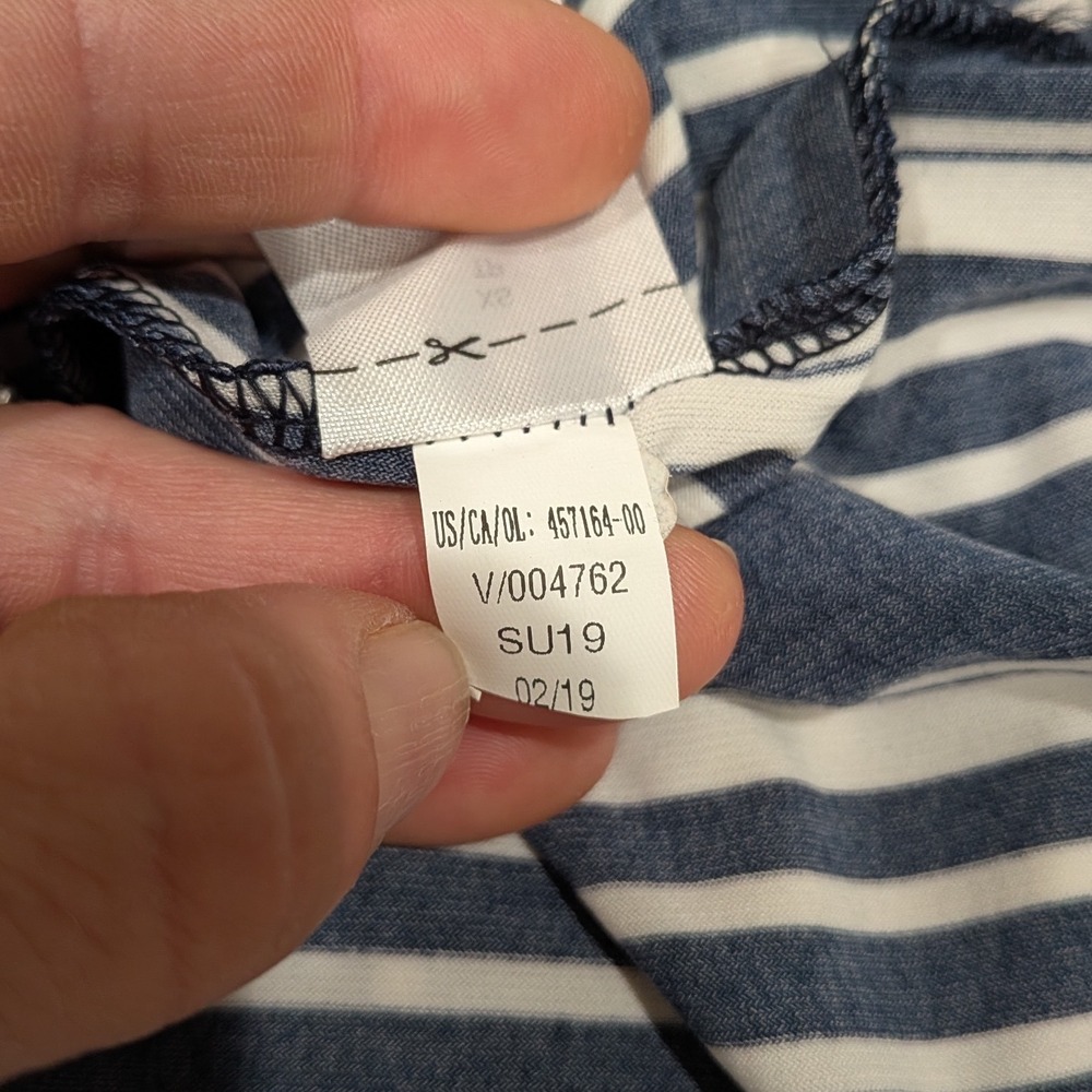Banana Republic Womens Maxi Dress XS Black White‎ Stripe Strapless Vacation - Picture 9 of 10